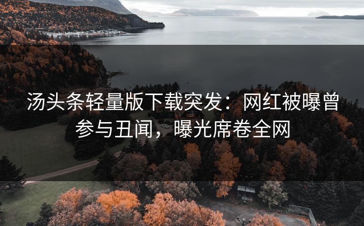 汤头条轻量版下载突发：网红被曝曾参与丑闻，曝光席卷全网