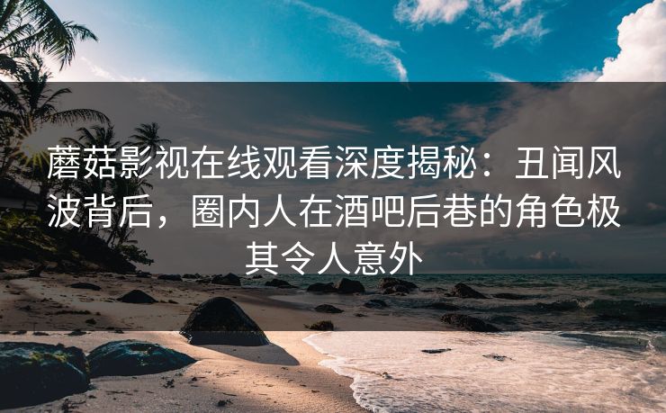 蘑菇影视在线观看深度揭秘：丑闻风波背后，圈内人在酒吧后巷的角色极其令人意外