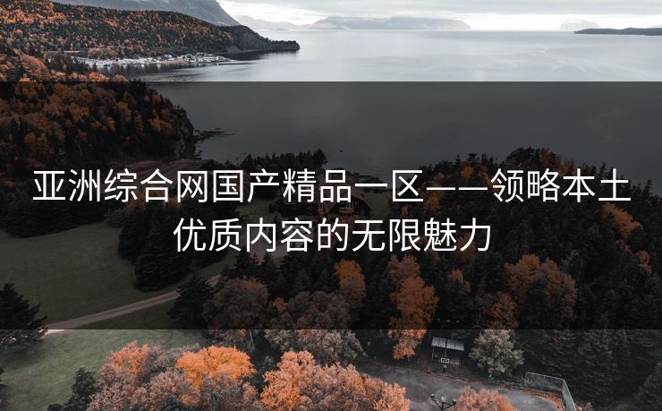 亚洲综合网国产精品一区——领略本土优质内容的无限魅力