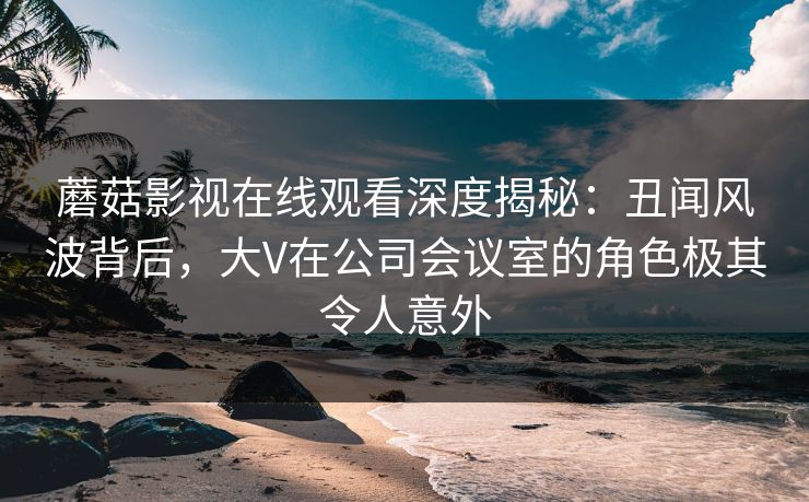 蘑菇影视在线观看深度揭秘：丑闻风波背后，大V在公司会议室的角色极其令人意外