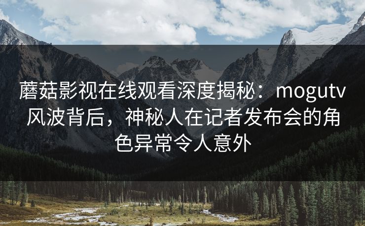 蘑菇影视在线观看深度揭秘：mogutv风波背后，神秘人在记者发布会的角色异常令人意外