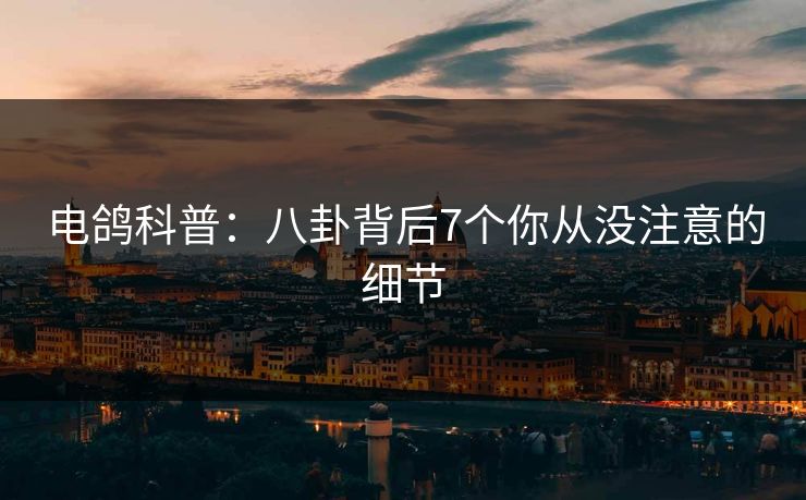 电鸽科普：八卦背后7个你从没注意的细节